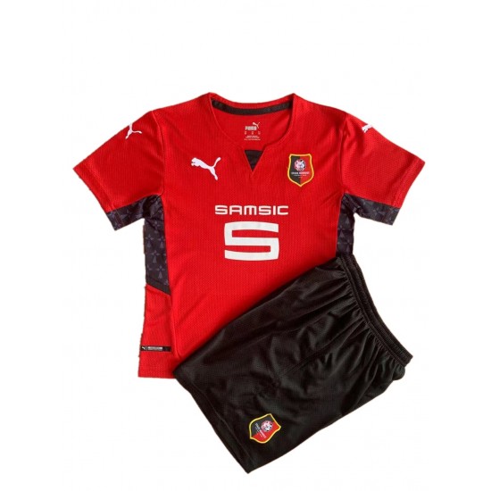 Camisola Stade Rennais Criança Equipamento Primeiro 2021-2022 Manga Curta